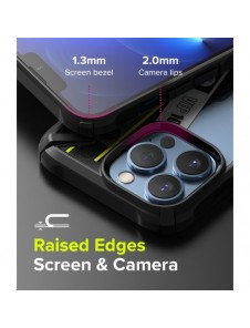 Ringke Fusion X Design hållbart PC-fodral med TPU Bumper för iPhone 13 Pro svart (Biljettband) (FXD550E43)