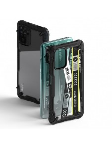 Ringke Fusion X Design hållbart PC-fodral med TPU Bumper för Xiaomi Redmi Note 10 / Redmi Note 10S svart (Biljettband) (XDXI0