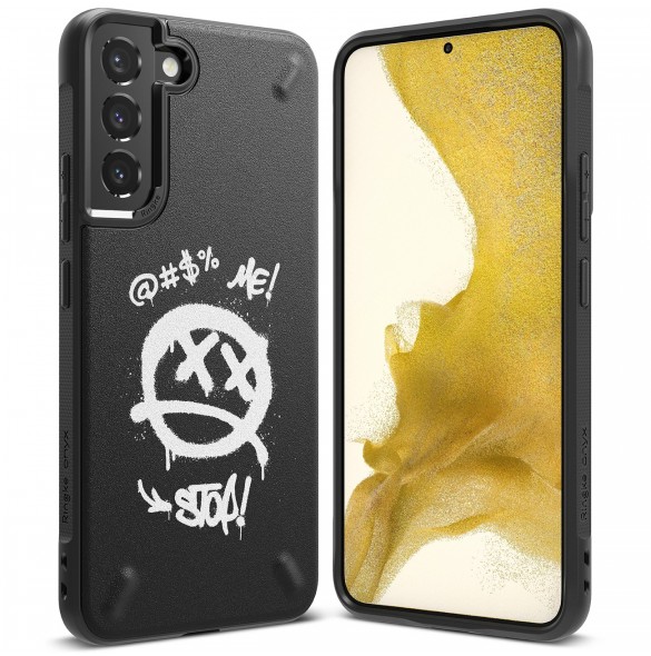 Ringke Onyx Design Slitstarkt TPU-fodral för Samsung Galaxy S22 + (S22 Plus) svart (Graffiti) ()