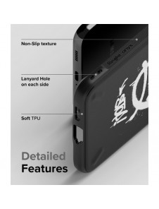 Ringke Onyx Design Slitstarkt TPU-fodral för Samsung Galaxy S22 + (S22 Plus) svart (Graffiti) ()