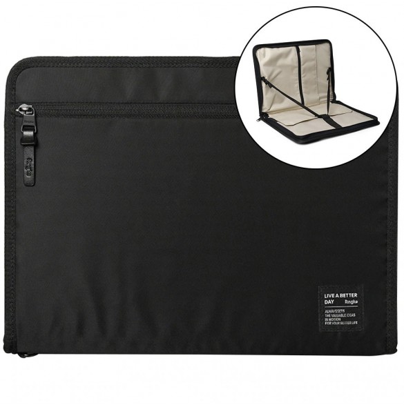 Ringke Smart Zip Pouch universalfodral för bärbar dator, surfplatta (upp till 13 tum) ståväska för väska, svart