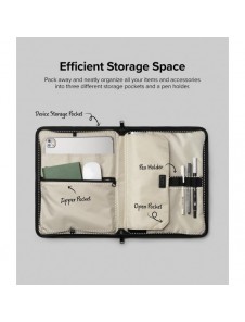 Ringke Smart Zip Pouch universalfodral för bärbar dator, surfplatta (upp till 13 tum), stativ, väska, organisatör, beige