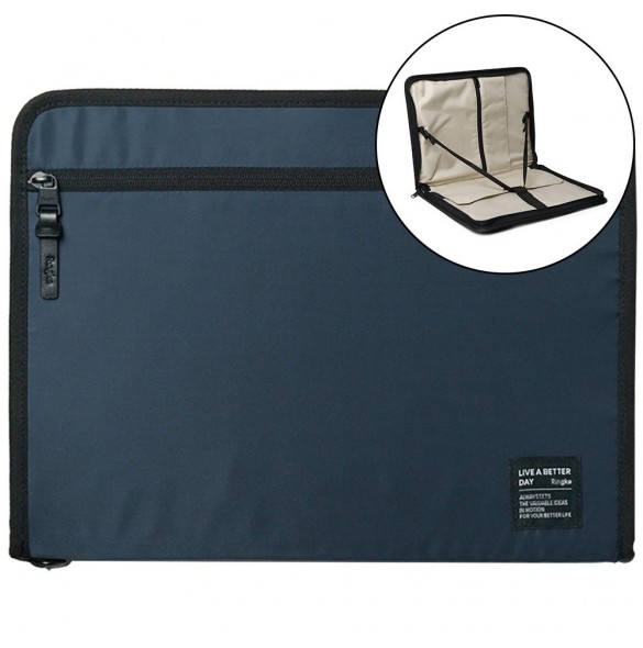 Ringke Smart Zip Pouch universalfodral för bärbar dator, surfplatta (upp till 13 tum), stativ, väska, organisatör, marinblå