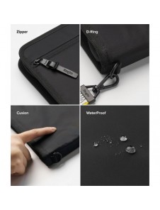 Ringke Smart Zip Pouch universalfodral för bärbar dator, surfplatta (upp till 13 tum), stativ, väska, organisatör, marinblå