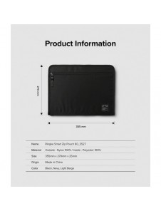 Ringke Smart Zip Pouch universalfodral för bärbar dator, surfplatta (upp till 13 tum), stativ, väska, organisatör, marinblå