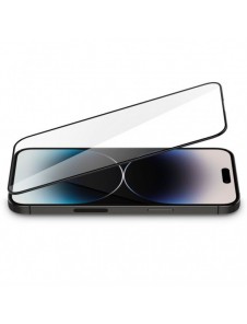 Svart ram härdat glas för iPhone 14 Pro Spigen Glass FC