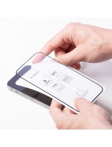 Svart ram härdat glas för iPhone 14 Pro Spigen Glass FC