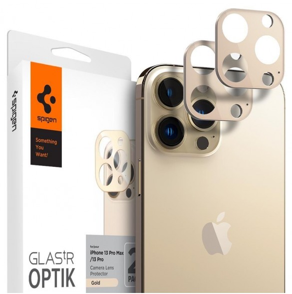 CAMERA COVER Spigen OPTIK.TR CAMERA PROTECTOR 2-PACK IPHONE 13 PRO / 13 PRO MAX GOLD