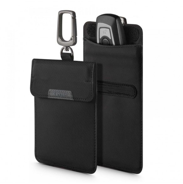 FARADAY CAGE Spigen POUCH NYCKELFRI RFID SIGNAL BLOCKER SVART