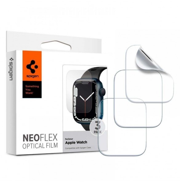 SKYDDSFILM Spigen NEO FLEX 3-PACK Apple Watch 4 / 5 / 6 / 7 / 8 / SE (44 / 45 MM)