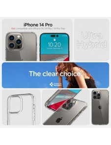 Solid skal till iPhone 14 Pro Spigen Ultra Hybrid - genomskinlig