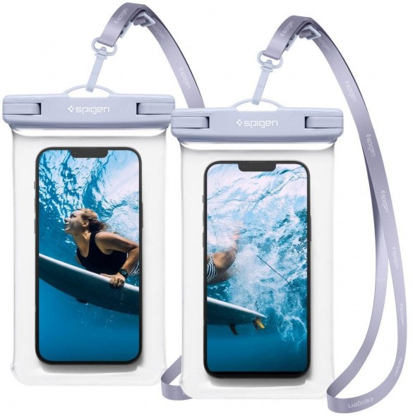 Spigen A601 UNIVERSELL VATTENTÄT FODRAL 2-PACK AQUA BLUE
