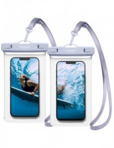 Spigen A601 UNIVERSELL VATTENTÄT FODRAL 2-PACK AQUA BLUE