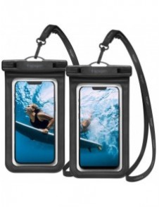 Spigen A601 UNIVERSAL VATTENTÄT FODRAL 2-PACK SVART