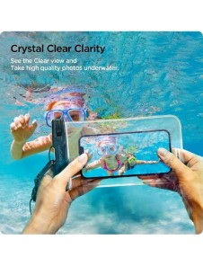 Spigen A601 UNIVERSAL VATTENTÄT FODRAL 2-PACK CRYSTAL CLEAR