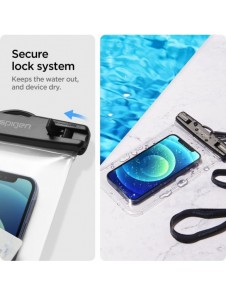 Spigen A601 UNIVERSAL VATTENTÄT FODRAL 2-PACK CRYSTAL CLEAR