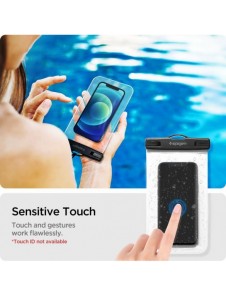 Spigen A601 UNIVERSAL VATTENTÄT FODRAL 2-PACK CRYSTAL CLEAR
