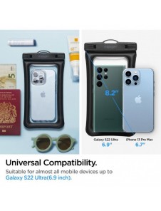 Spigen A610 UNIVERSELL VATTENTÄT FLYTNINGSVÄSKA 2-PACK SVART