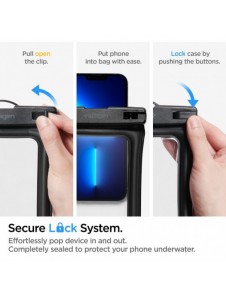 Spigen A610 UNIVERSELL VATTENTÄT FLYTNINGSVÄSKA 2-PACK SVART