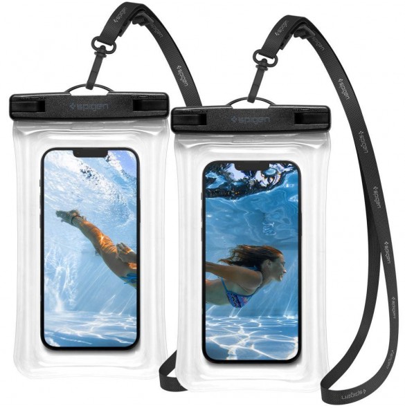 Spigen A610 UNIVERSELL VATTENTÄT FLYTTESKYDD 2-PACK CRYSTAL CLEAR