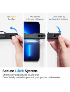 Spigen A610 UNIVERSELL VATTENTÄT FLYTTESKYDD 2-PACK CRYSTAL CLEAR