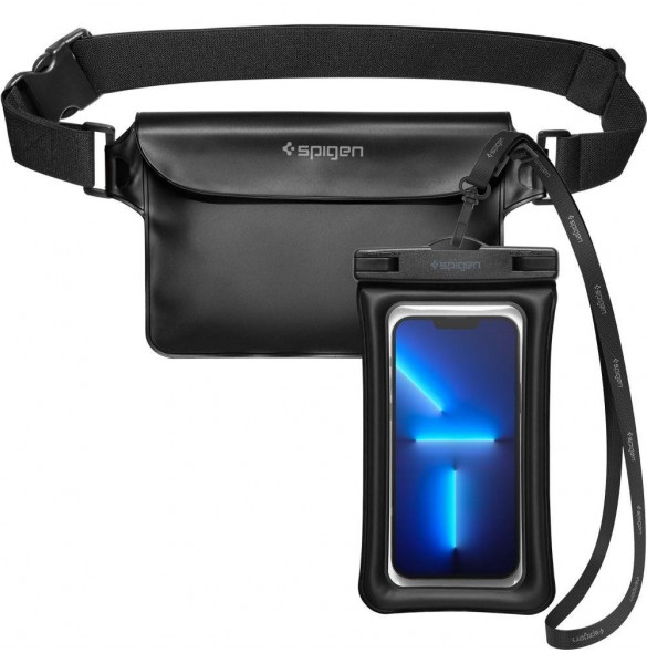 Spigen A621 UNIVERSELL VATTENTÄT FODRAL & MIDJEVÄSKA SVART