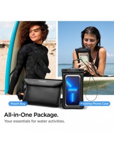 Spigen A621 UNIVERSELL VATTENTÄT FODRAL & MIDJEVÄSKA SVART