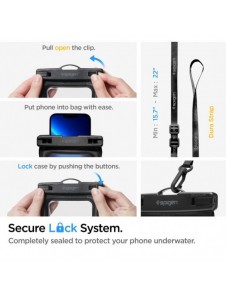 Spigen A621 UNIVERSELL VATTENTÄT FODRAL & MIDJEVÄSKA SVART