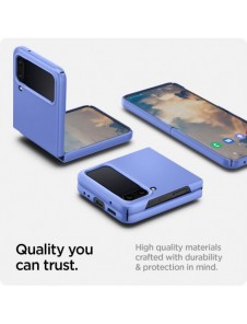 Spigen AIRSKIN GALAXY MED FLIP 4 BLOCKBLOMMA BLÅ