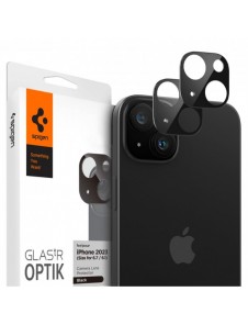 Spigen Glass tR Optik 2 Pack, svart - iPhone 15/15 Plus
