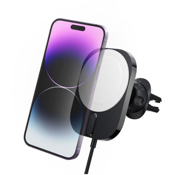 Spigen ITM12W ONETAP PRO 3 MAGNETISK MAGSAFE VENT BILMONTERING TRÅDLÖS LADDARE SVART