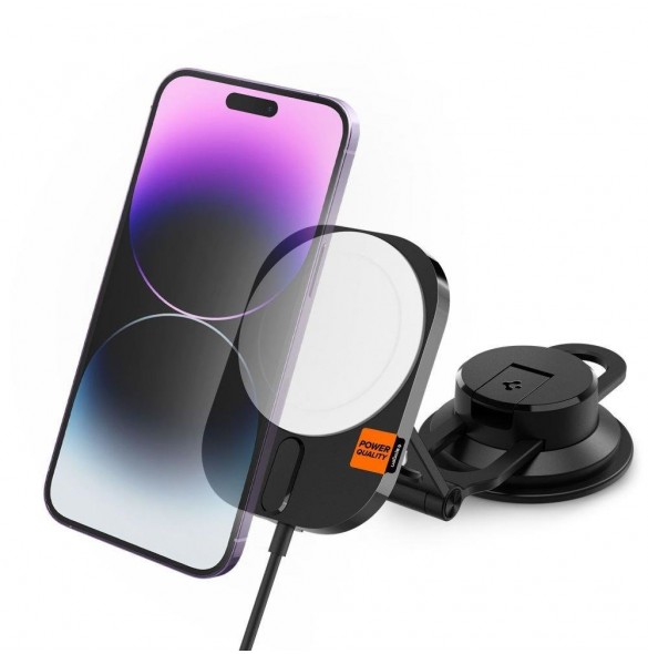 Spigen ITM35W ONETAP PRO 3 MAGNETISK MAGSAFE DASHBOARD BILMONTERING TRÅDLÖS LADDARE SVART