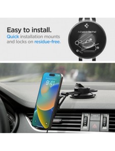 Spigen ITM35W ONETAP PRO 3 MAGNETISK MAGSAFE DASHBOARD BILMONTERING TRÅDLÖS LADDARE SVART