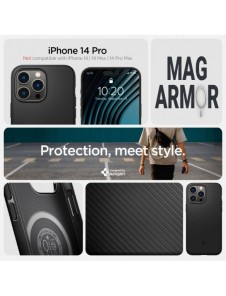 Spigen MAG ARMOR IPHONE 14 PRO MATSVART