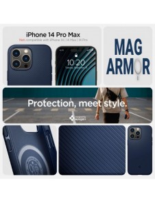 Spigen MAG ARMOR IPHONE 14 PRO MAX MARINBLÅ