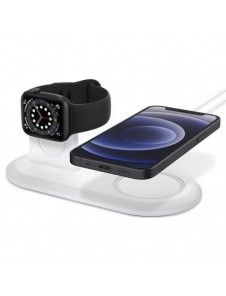 Spigen MAGFIT DUO Apple MAGSAFE och Apple Watch CHARGER STAND WHITE