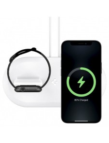Spigen MAGFIT DUO Apple MAGSAFE och Apple Watch CHARGER STAND WHITE