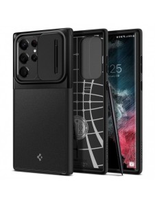 Spigen OPTIK ARMOR GALAXY S22 ULTRA SVART