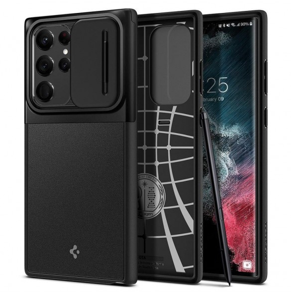 Spigen OPTIK ARMOR GALAXY S22 ULTRA SVART