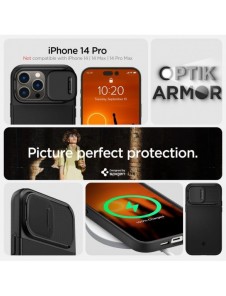 Spigen OPTIK ARMOR MAG MAGSAFE IPHONE 14 PRO SVART
