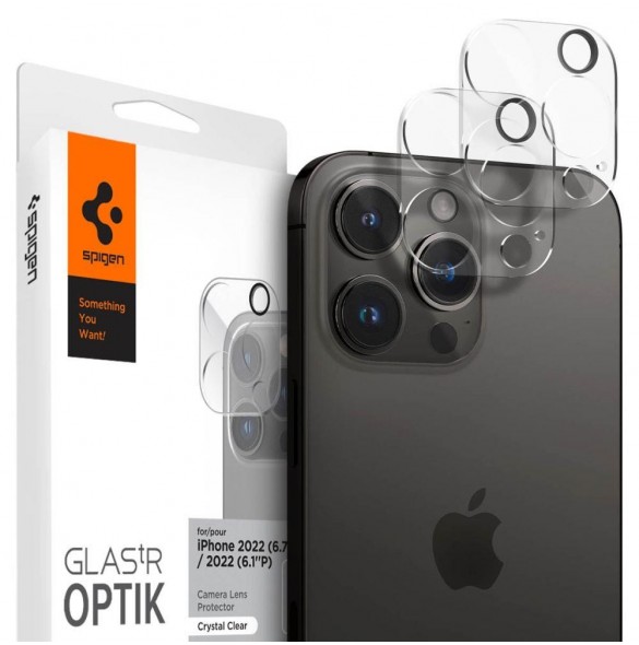 Spigen OPTIK.TR CAMERA PROTECTOR 2-PACK IPHONE 14 PRO / 14 PRO MAX CRYSTAL CLEAR COVER