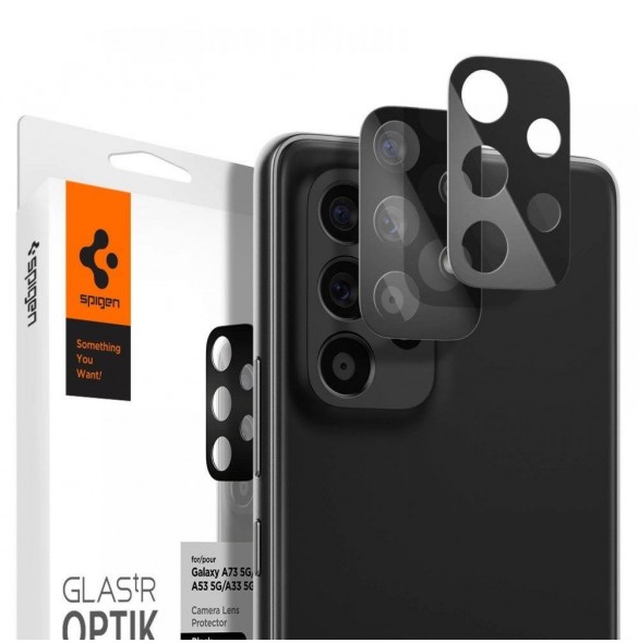 Spigen OptikCamera Protector Camera Island Tempered Glass (2 st) för Samsung Galaxy A33 5G / A53 5G / A73 5G Svart