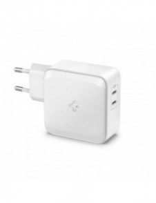 Spigen PE2007EU POWERARC 2-PORTAR NÄTVERKSLADDARE PD60W/QC3.0 VIT