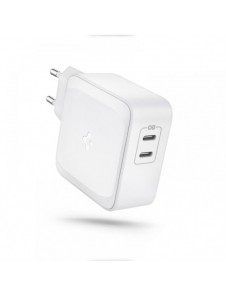 Spigen PE2007EU POWERARC 2-PORTAR NÄTVERKSLADDARE PD60W/QC3.0 VIT