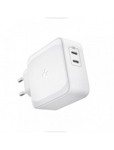 Spigen PE2007EU POWERARC 2-PORTAR NÄTVERKSLADDARE PD60W/QC3.0 VIT