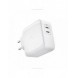 Spigen PE2007EU POWERARC 2-PORTAR NÄTVERKSLADDARE PD60W/QC3.0 VIT