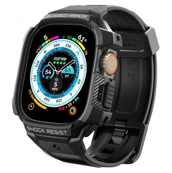 Spigen RUGGED ARMOR "PRO" Apple Watch ULTRA (49MM) SVART