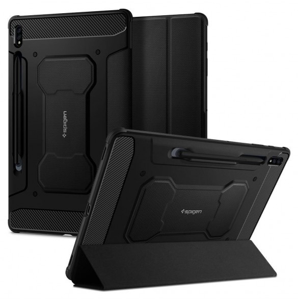 Spigen RUGGED ARMOR "PRO" GALAXY TAB S7+ / S8+ PLUS 12.4 SVART