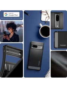 Spigen RUGGED ARMOR GOOGLE PIXEL 7 MATSVART