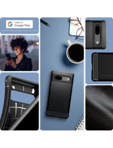 Spigen RUGGED ARMOR GOOGLE PIXEL 7A MATSVART